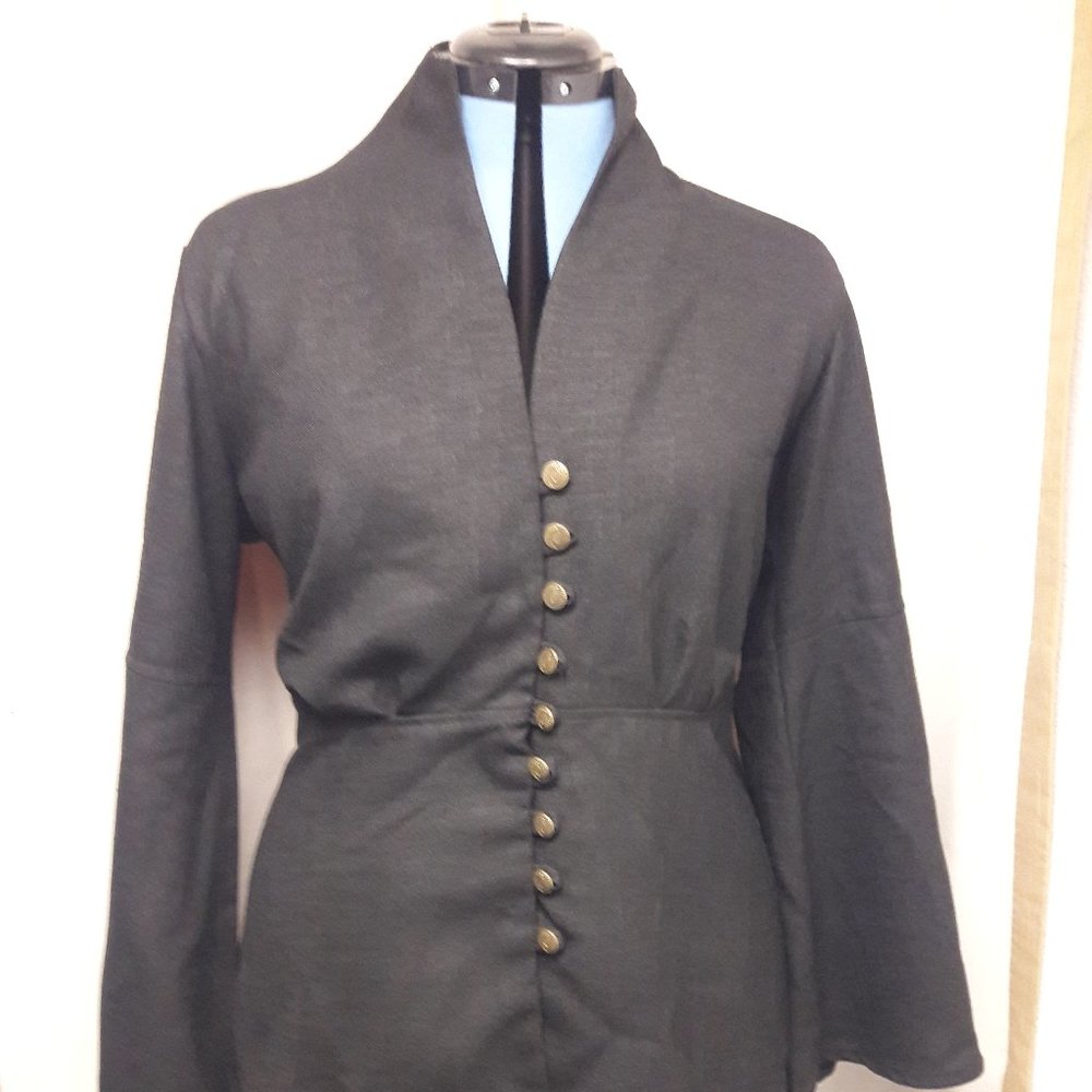 DESIGN ARAGON Medieval Fashion Blouse "Julia" Black Size 12